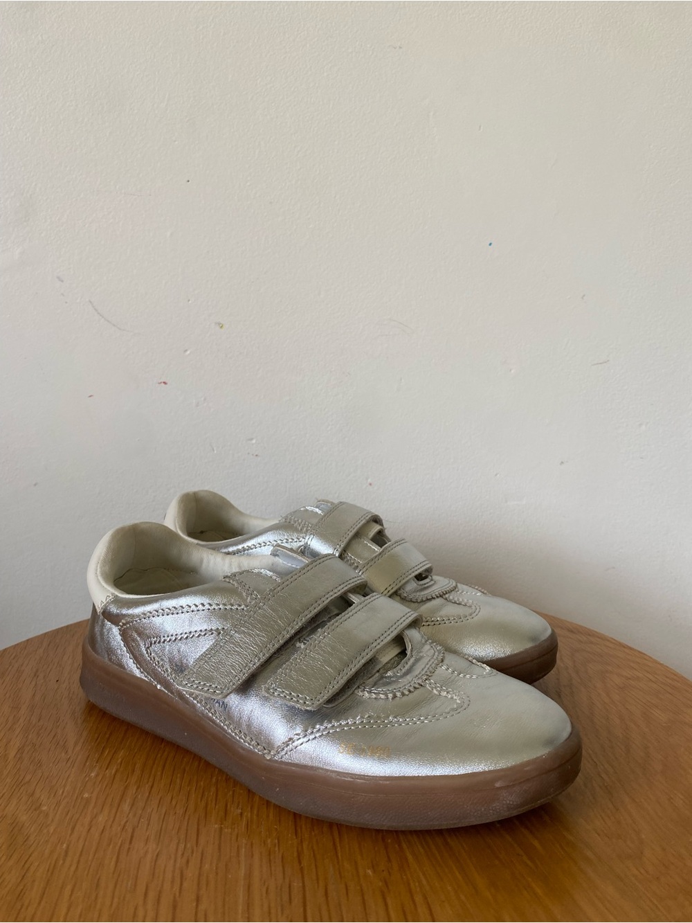 Sam Edelman silver leather sneakers